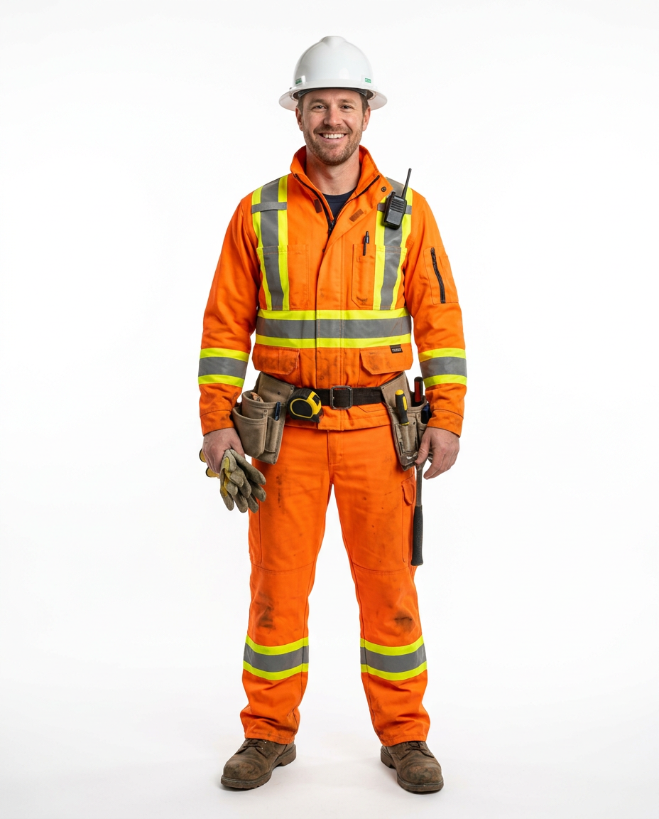 Trabalhador da construção civil com uniforme profissional MG