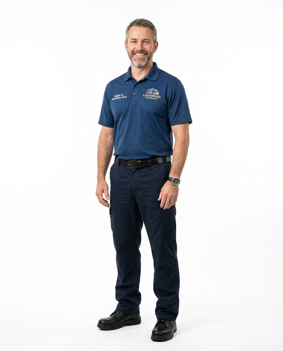 Motorista com uniforme profissional colorido MG